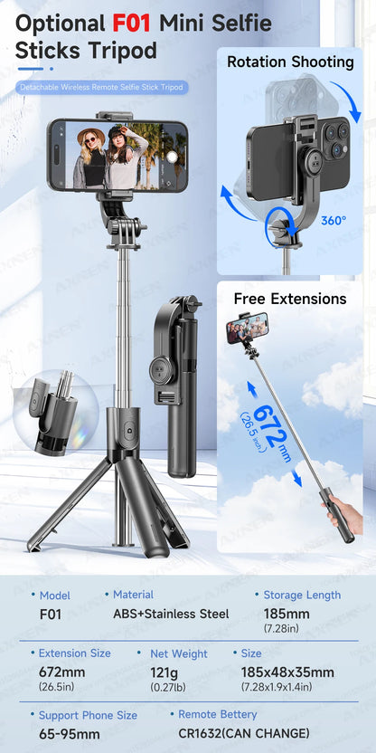 2-in-1 Wireless Lavalier Microphone for iPhone Android, Mini Pro Lapel Mic with Noise Reduction & Pickup for Vlog Live Recording