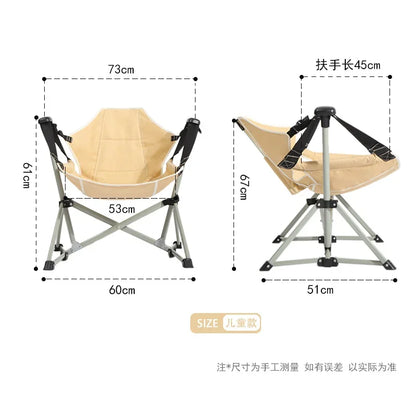 Outdoor rocking chair foldable chair fishing chair portable camping hanger, casual nap chair folding chair moon chair recliner