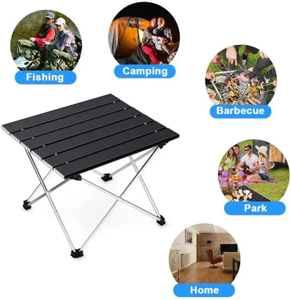 Ultralight Folding Camping Table, High Strength Aluminum, Portable Outdoor Dinner Desk for Picnic BBQ Garden Party, Foldable