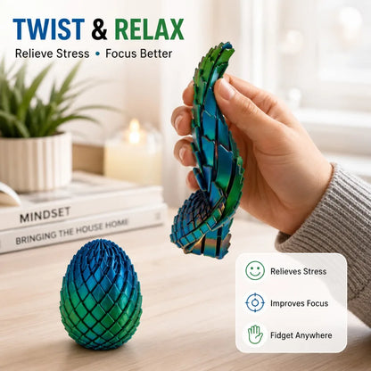 3D Printed 7.5/5.5CM Twisted Dragon Egg Toy Spiral Stress Relief Sensory Toy Christmas Birthday Party Gifts Multi-color Fidget