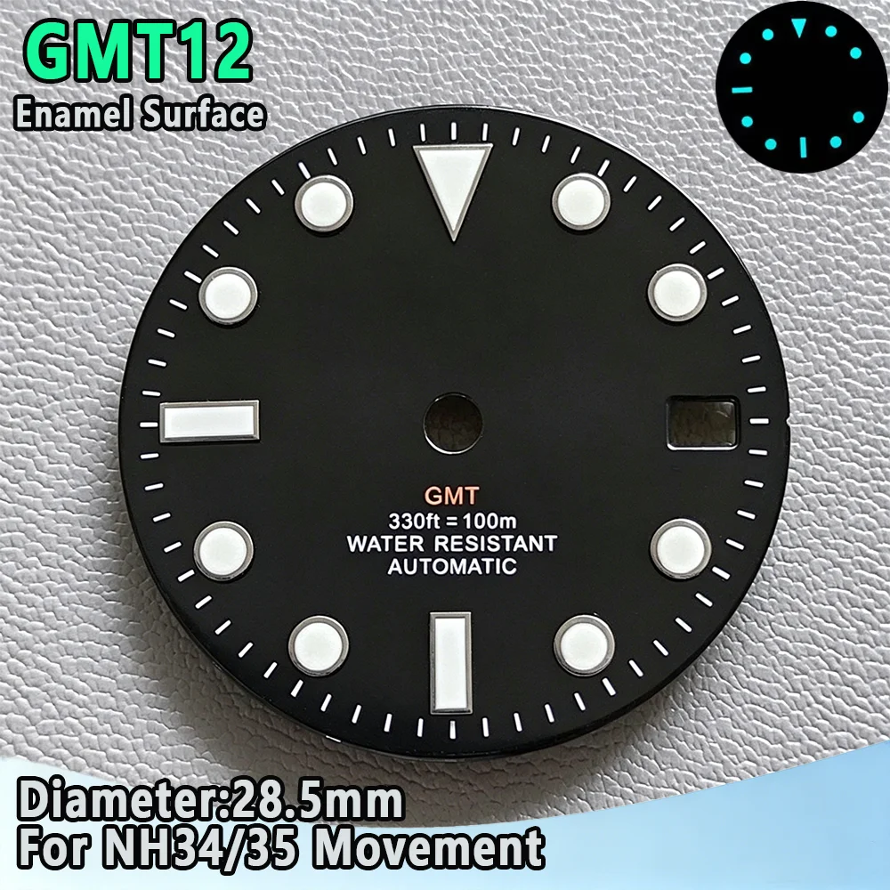 28.5mm NH35 Watch Dial Luminous Dials Single Calendar Dial Suitable For NH35 Movement Can Support DIY Dial Customization Logo