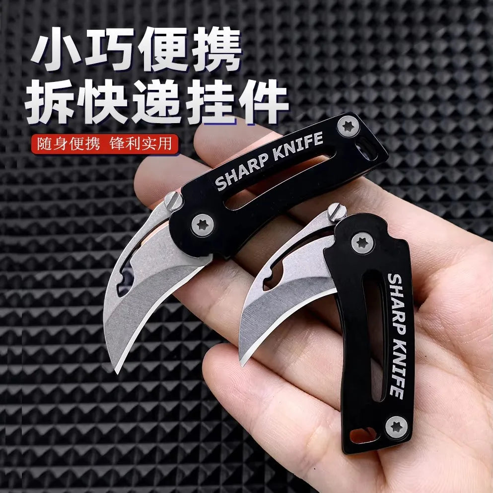 Mini Folding Knife, Key Blade, Sharp Necklace Knife, Camping Portable Pocket Knife, Portable EDC Tool Knife