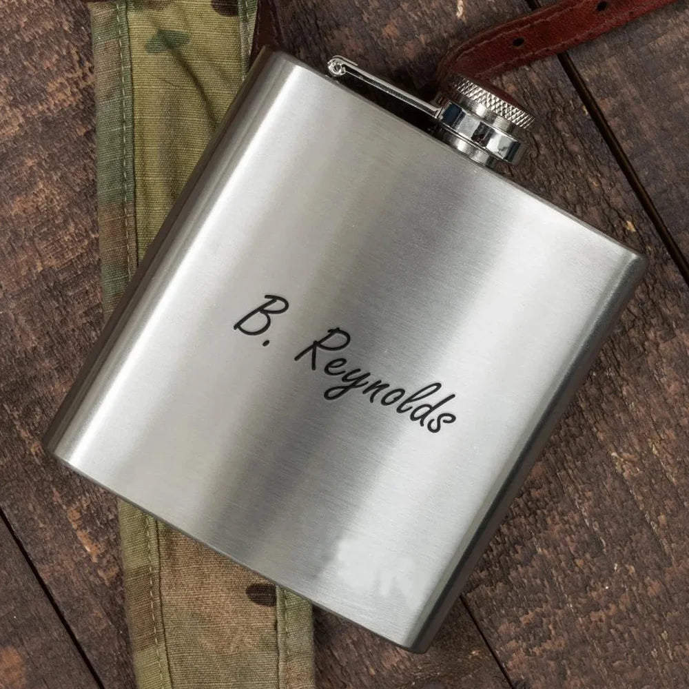 Custom 7 oz Stainless Steel Hip Flask Creative Pocket Hip Flask Whiskey Flask Portable Hip Flask Suitable for men's Gifts