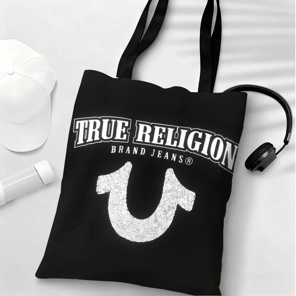 True Religion Storage Bags Lightweight Eco Friendly Fashionable Multi Purpose Large Capacity Canvas Shoulder Tote