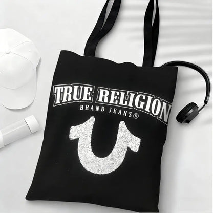 True Religion Storage Bags Lightweight Eco Friendly Fashionable Multi Purpose Large Capacity Canvas Shoulder Tote