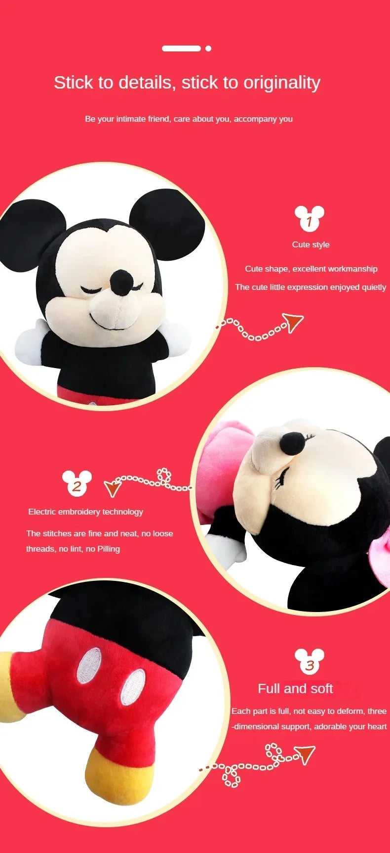 20cm Mickey Mouse Plush Toys Kawaii Anime Mickey Minnie Stuffed Plush Models Decoration Dolls for Boys Girls Birthday Gifts