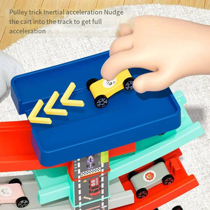 Children's Car Track Toy Multi‑layer Rail Car Toy Toddler Track 1‑2 Years Old Inertia Gliding Slide Racing Toy Boy Girl Gifts