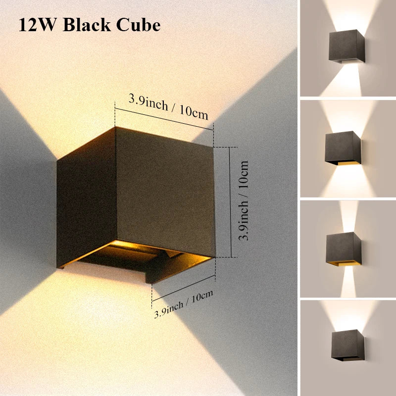 LED Wall Lamp AC110-265 IP65 Outdoor Waterproof Aluminum Wall Light Up Down luminous lighting Indoor  Stair Garden Sconce Light