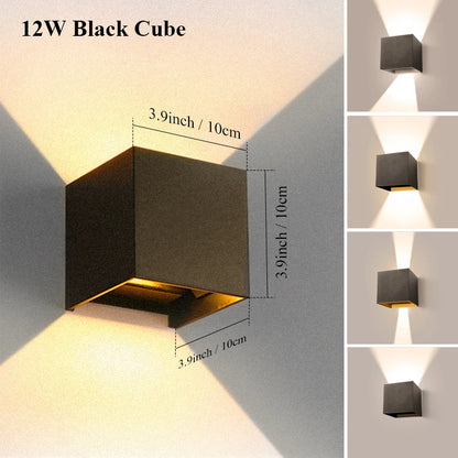 LED Wall Lamp AC110-265 IP65 Outdoor Waterproof Aluminum Wall Light Up Down luminous lighting Indoor  Stair Garden Sconce Light