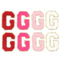 8pcs Sweet 26 Letters Towel Embroidery Patch Pink A-Z Self-adhesive Sticker Decoration For DIY Apparel Bag Crafts Accessories