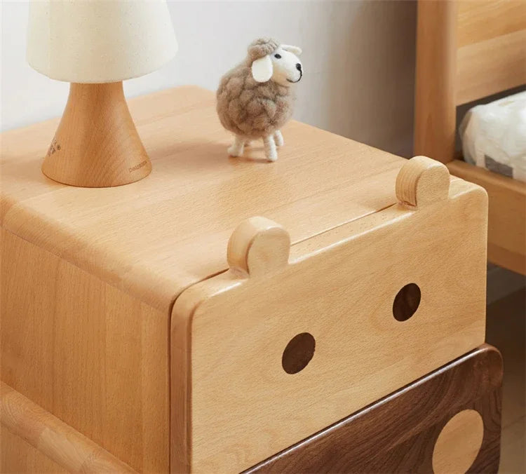 Solid Wood household Kindergarten Children's Bedside Table Apartment Dormitory Storage Cabinet Modern Kids Bedroom Nightstan