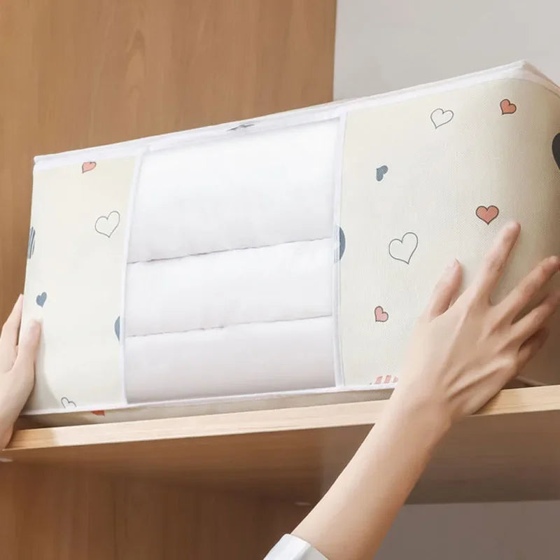 1pcs Quilt Storage Bag Dust-proof Wardrobe Quilt Clothes Organizer Household Blanket Zipper Sorting Bags Moving Bag Storage Bags