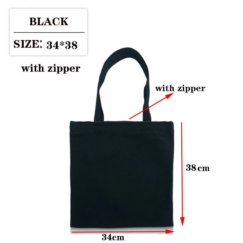 Canvas Cotton bag grocery handbag Foldable Fabric tote bag portable Storage organizer Shopping bag for woman Cloth organizer bag
