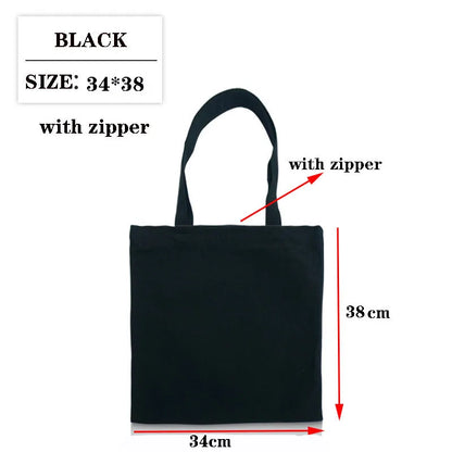 Canvas Cotton bag grocery handbag Foldable Fabric tote bag portable Storage organizer Shopping bag for woman Cloth organizer bag