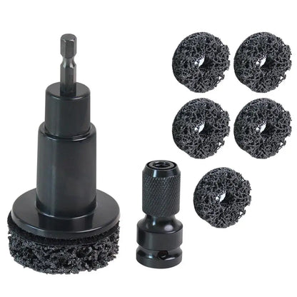 Wheel Hub Cleaning Kit Inner Rim Cleaner Tool Brake Hub Cleaning Kit Fits Power Drill 1/2" Impact Driven Wrenches Rust Removal