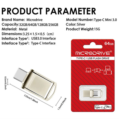 Mini Flash Drive USB 3.0 Fast Type C Pen Drive Memory Stick High Speed Data 32GB 64GB 128GB For Computers Phone PC Fast U Disk