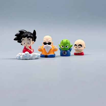 Dragon Ball Anime Figure Son Goku Master Roshi Piccolo Krillin Q Version Figure Model Toy Pvc Car Decoration Collection Gifts