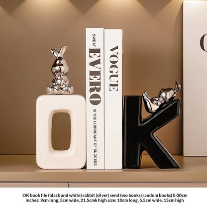 Modern  Ceramic Human Figure Bookends Sculpture Decor Book Holder For Nightstand TV Cabinet Wine Rack Office Desktop Home
