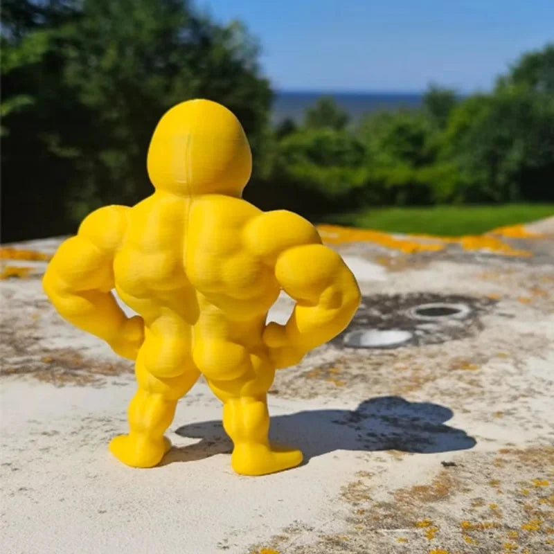 Muscle Duck Statue -3D Desktop Decor Cute Bookshelf Whimsical Figurine Multifunctional Indoor/Outdoor Decoration, Home Accessory