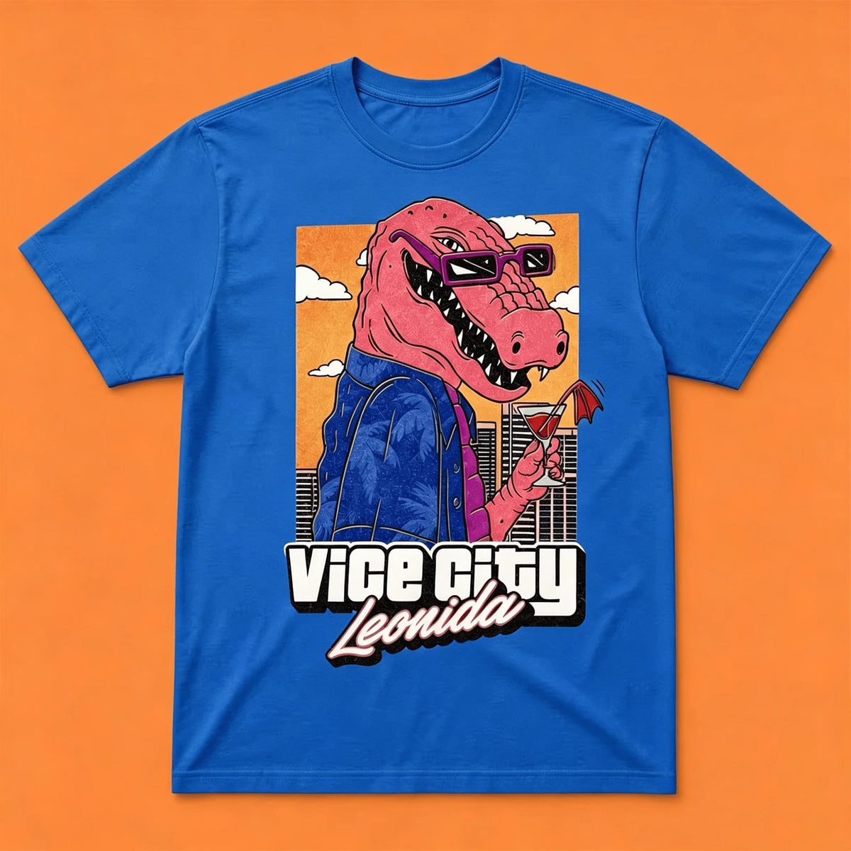 Jason Vice City Leonida Alligator Printed 2026 New T-shirt 100%Cotton Men's Women's Popular Streetwear Casual Tshirt Casual Tops