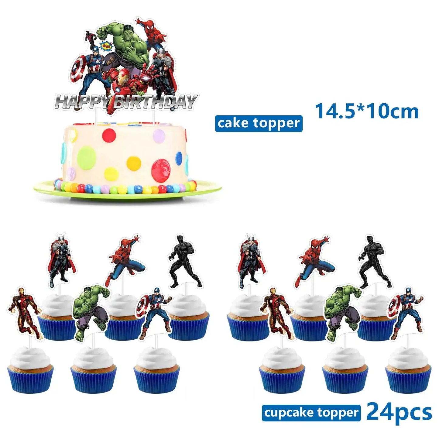 Avengers Marvel Party Decorations SuperHero Theme Tableware Kit Balloon Deco Happy Birthday Banner Supplies for Boys Favors Gift