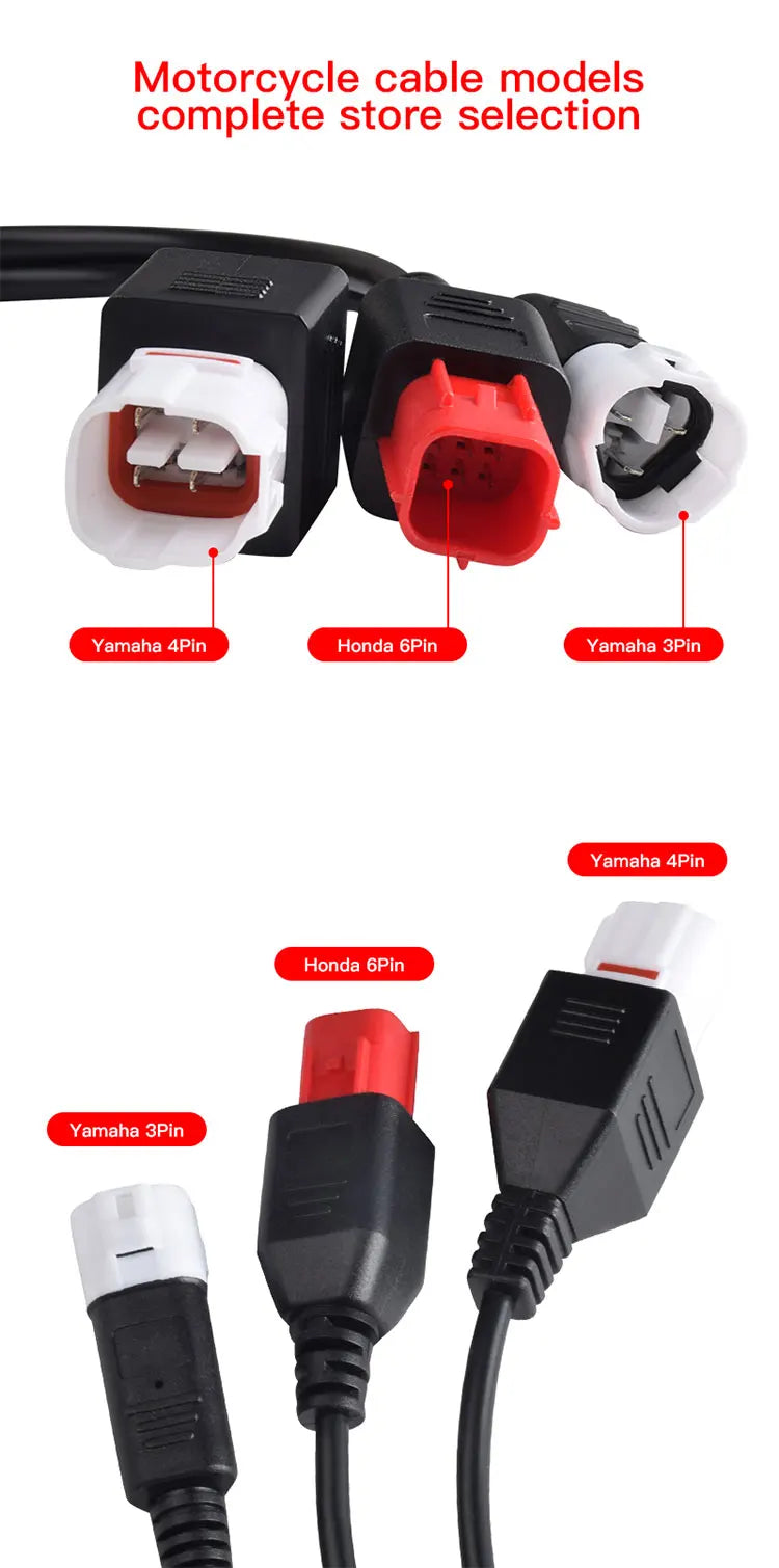 For Yamaha 3/4 /6 Pin To OBD2 Connector Motorbike OBDII Diagnostic Cable OBD Fault Code Reader Adaptor Extension Cable