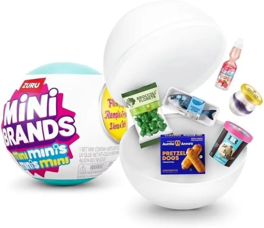 Zuru Mini Brands Fridge Blind Box: 5 Mystery Toys! Miniature Grocery Collectibles for Dollhouse & Kids' Play. My Melody