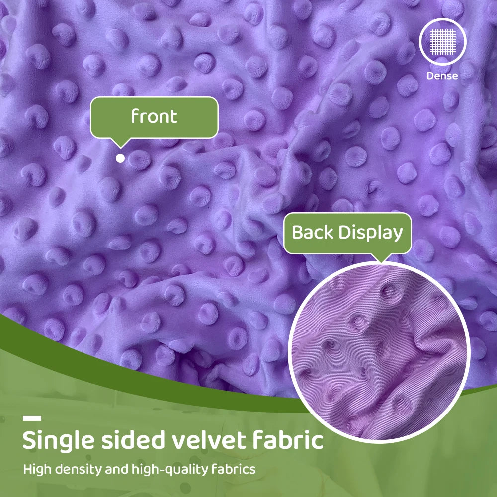 Minky Dot Fabric For Baby Comfort Blankets 1mm Pile Length Polyester Single Sided Swaddle Baby Crying Comfort Plush Fabric