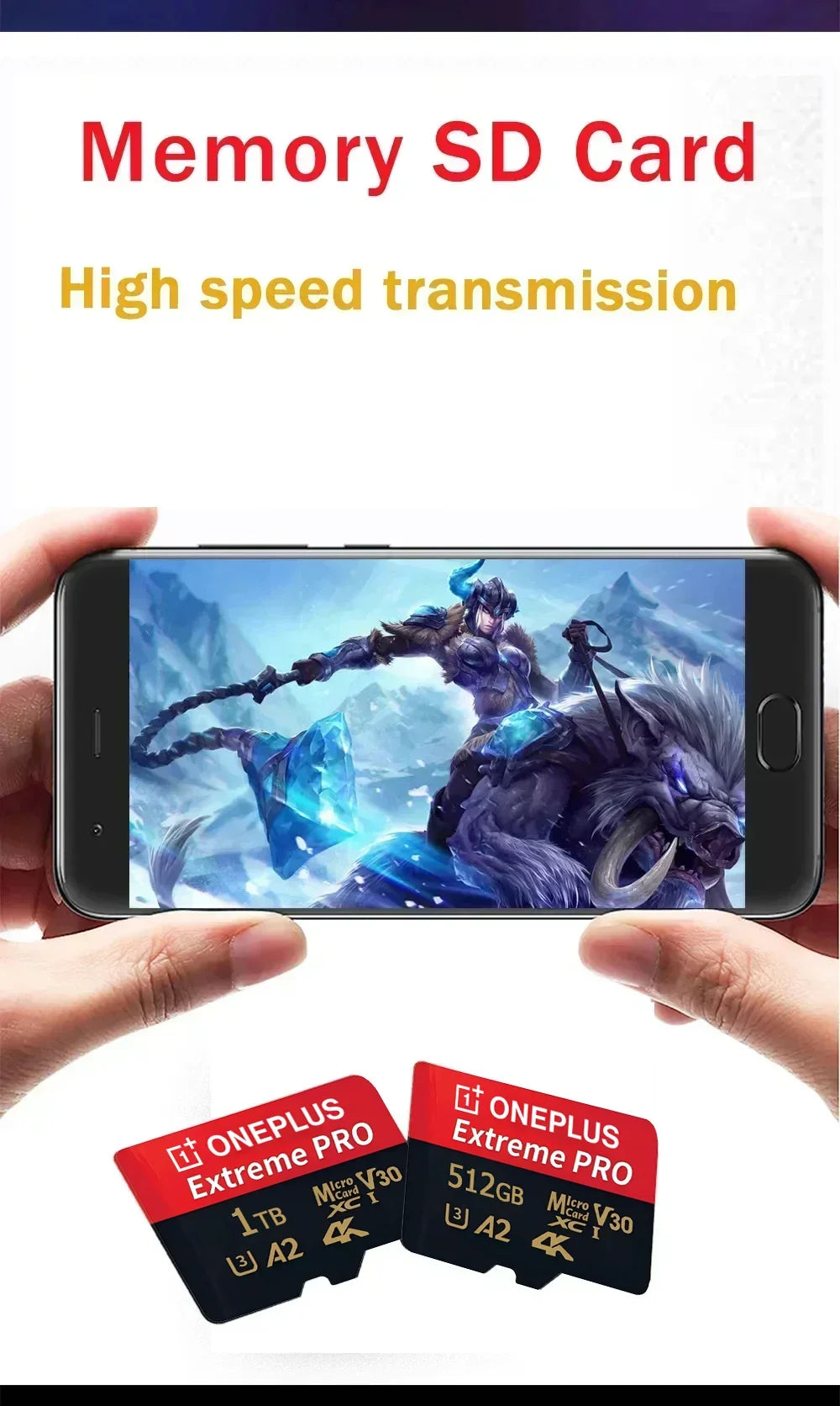 Oneplus Original Class 10 128GB Micro TF/SD Card High Speed Memory Stable Performance for Phones Digital Camera Laptop PC MP3