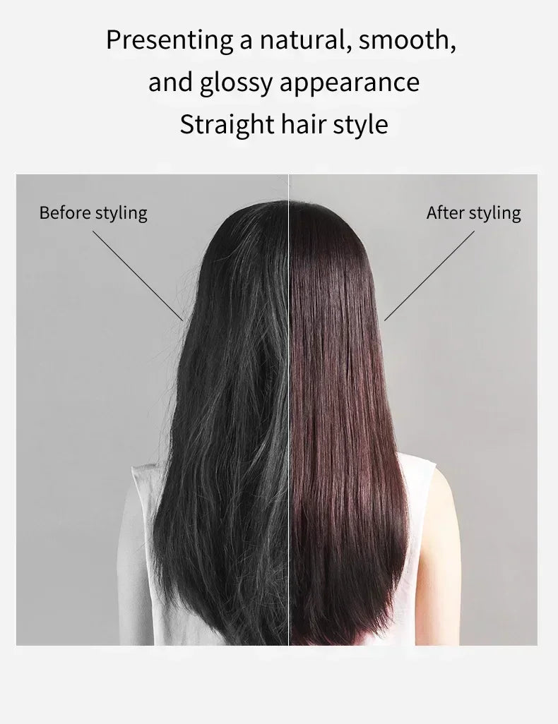 2 IN 1 Professional Hair Straightener & Hair Dryer Heat-Up Hair Flat Iron, Negative Ion Iron Long-Lasting Styling Tool 1.8M&2.7M