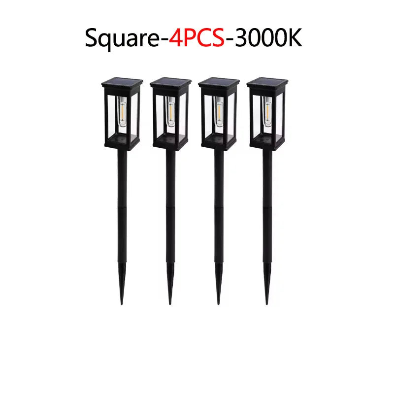 2/4/6Pcs Retro Solar Pathway Warm Lights Outdoor Waterproof Garden Incandescent Bulb for Walkway Yard Backyard Landscape Decor