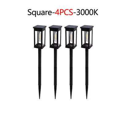 2/4/6Pcs Retro Solar Pathway Warm Lights Outdoor Waterproof Garden Incandescent Bulb for Walkway Yard Backyard Landscape Decor