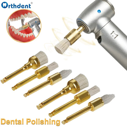 10Pcs Dental Polishing Brush Flat Sharp Bowl Type Aluminum Polisher RA 2.35mm Fit for Contra Angle Handpiece Dentistry Lab Tool