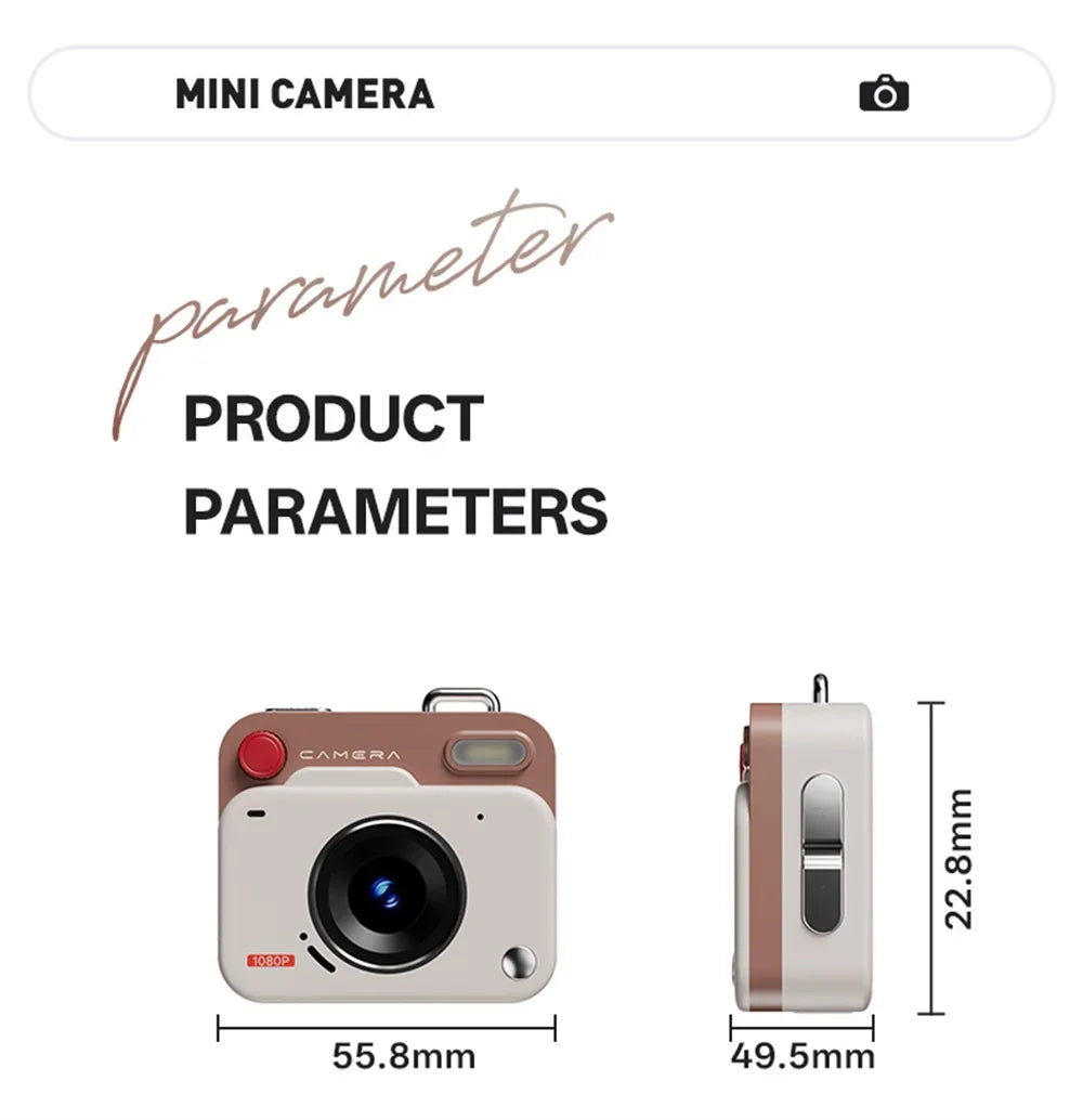2025 New Thumb Pocket CCD Digital Camera HD Retro Mini Camera Portable Keychain Camera Outdoor Travel Photo Recorder Gift