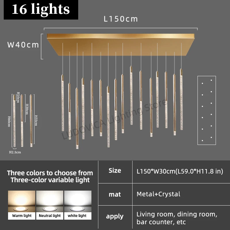Hotel lobby LED Chandelier Luxury Villa hall Living room Crystal Chandeliers Customable High Ceilings Chandelier