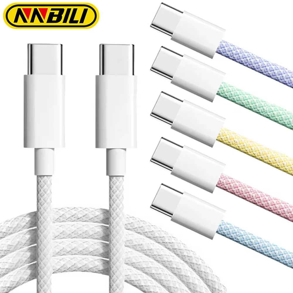 Kabel ładujący NNBILI USB C do USB C 60W Szybkie ładowanie Obsługuje szybkie ładowanie dla iPhone 17 16 15 Pro Max Samsung S26 S26 Huawei