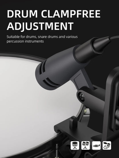 Instrument Microphone E608 7-Piece Wired Drum Mic Kit Dynamic Kick Bass Tom/Snare Cymbals Use For Drums Vocal Band DJ Stage Inst