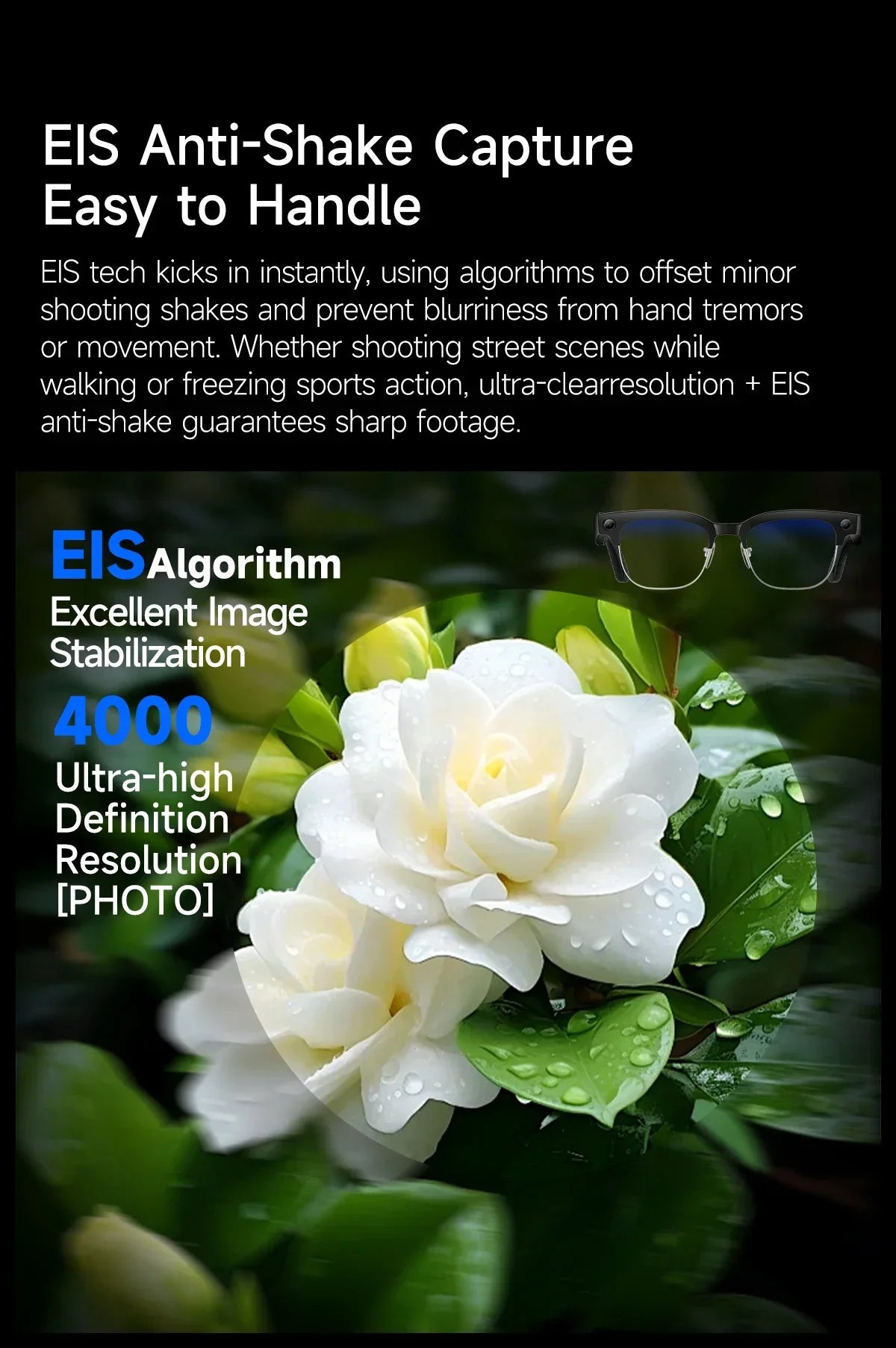 W630 800W HD Smart Glasses for Men And Women AI Intelligent Translation WiFi Transmission Photo & Video Recording Glasses