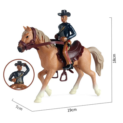 Oenux Farm Horse Race Model Action Figures DIY Equestrianism Horseman Animals Figurine Cute Education Collection Kids Toy Gift