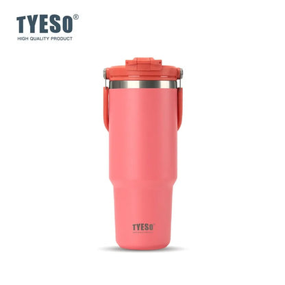 Tyeso 600ML Vacuum Flasks Handle Coffee Mug 304 Stainless Steel Ice Cup Car Bottle Hot Cold Retention Drinkware for Outdoor