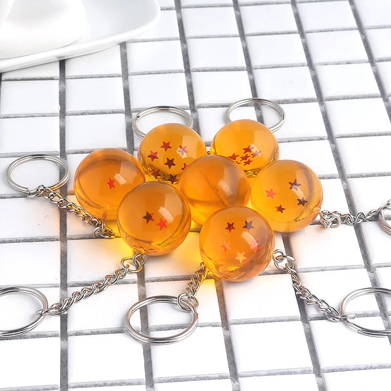 Japanese Anime Dragon Series 1-7 Stars Balls Z Stars Keychain Figures Toys Pendant Car Keyring party Gifts Cosplay Props Jewelry