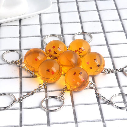 Japanese Anime Dragon Series 1-7 Stars Balls Z Stars Keychain Figures Toys Pendant Car Keyring party Gifts Cosplay Props Jewelry