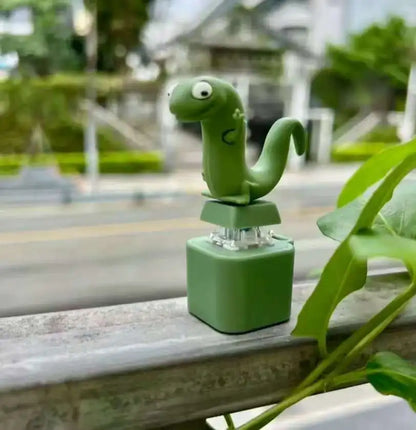 Lizard Frog Duck Button Keychain Decompression Toys Funny Lizard Sounds And Flash Effects Rechargeable Portable Stress  Toy