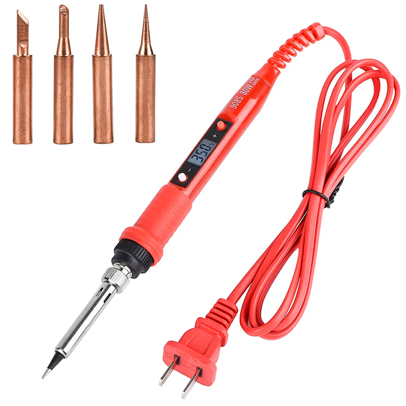 JCD 80W Digital Electric Soldering Iron Kit Temperature Adjustable 220V 110V Welding Tools Ceramic Heater Soldering Tips Rework