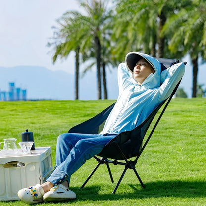 Portable Folding Moon Chair Outdoor Camping Aluminum Alloy Fishing Chair Beach Picnic Cup Bag Ultralight Folding Travel Chair
