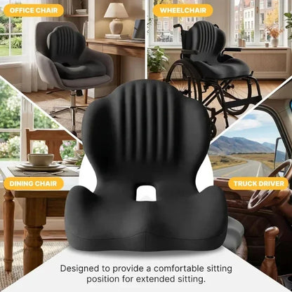 Ergonomic Memory Foam Seat Cushion Lumbar Support Pad Relieve Tailbone Sciatica Pain For Office Chair Car Seat Daily Use