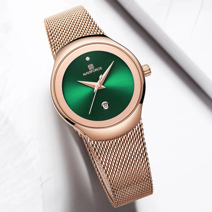 NAVIFORCE Women Watches Fashion Rose Gold Ultra Thin Ladies Watch Luxury Waterproof Quartz WristWatch Woman Relogio Feminino