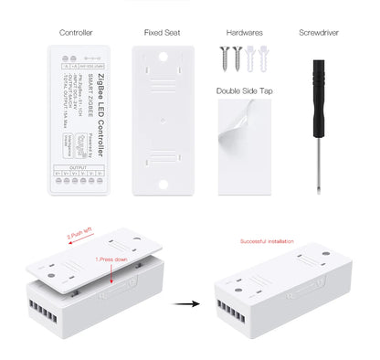 CCT Dimmer Zigbee 3.0 Tuya APP Work with Alexa Google Home for DC5v-24V Single Color RGBW RGB LED Strip Light Voice Controller