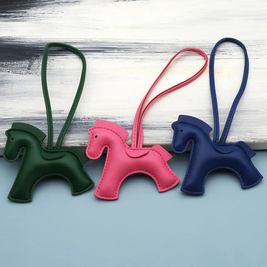 Pony Bag Charm, PU Leather Luggage & Car Pendant, Premium Versatile Travel Accessories