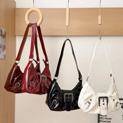 Retro Y2K  Pleated Hobo Shoulder Bag for Women Hot Selling Maillard Style Underarm Bag Clutch Handbags for Travel Work Shopping